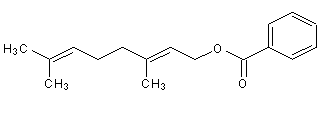Geranyl benzoate structural formula