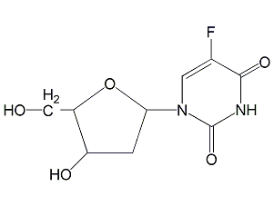 2'-deoxy-5-fluorinated uridine structural formula